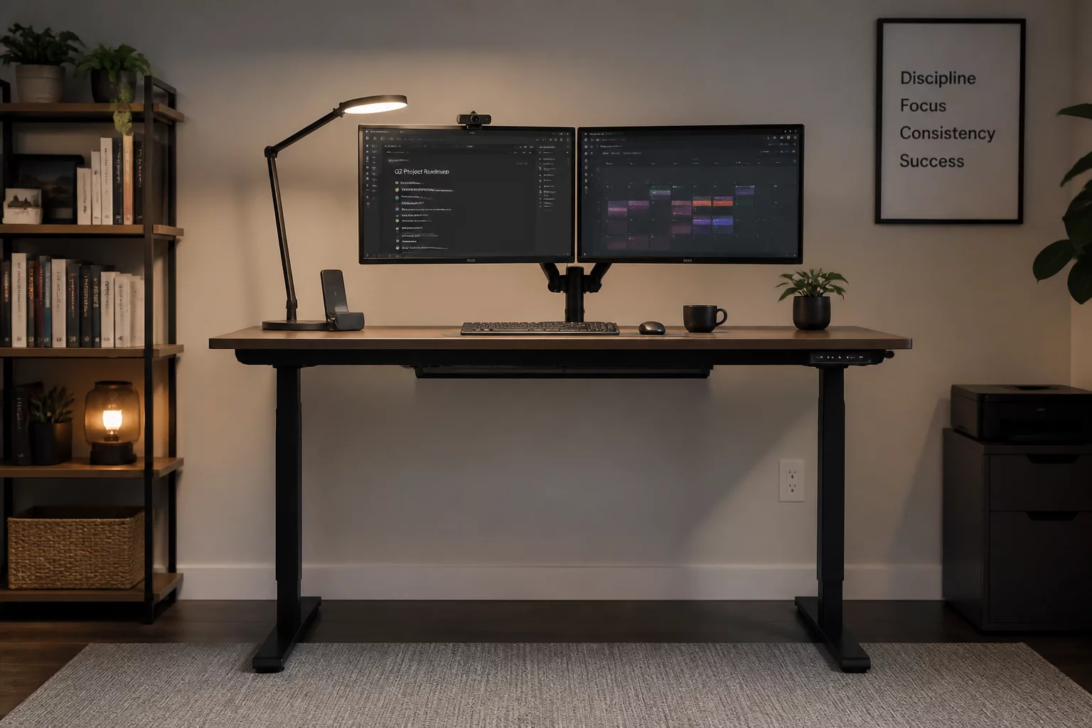 Productive home office and work zone environment